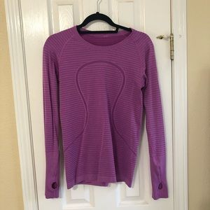 Swiftly Tech Long Sleeve Ultraviolet rugby stripe